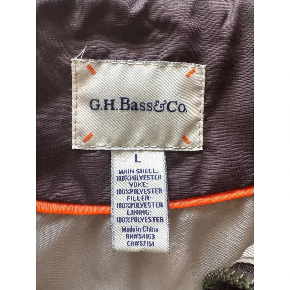 G.H. Bass & Co. Quilted Vest Women Large Brown Excellent Diamond Stitch Zip Up